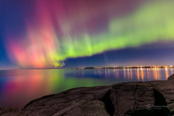 Aurora borealis with reflection on the sea. #aurora #zaheerkhanphotography #auroraborealis #landscape #night #waterscape #documentary